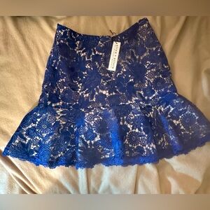 Alice + Olivia Royal Blue Lace Mini Skirt